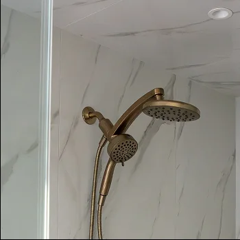 Custom shower with glass door