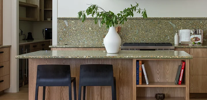 Kitchen faucet and countertop detail