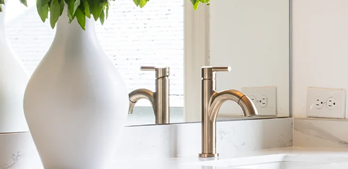 Kitchen faucet and countertop detail
