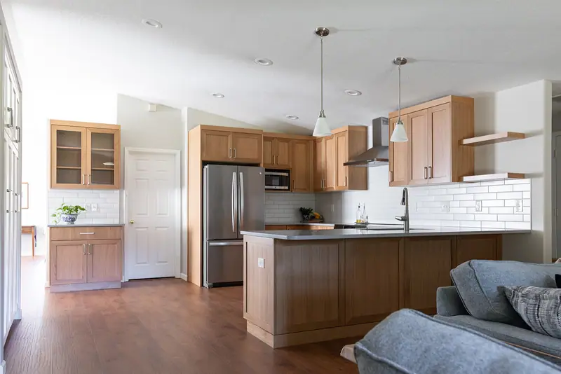 Warm Transitional Kitchen Remodel in Vancouver, WA — transitional kitchen, photo 1 of 49